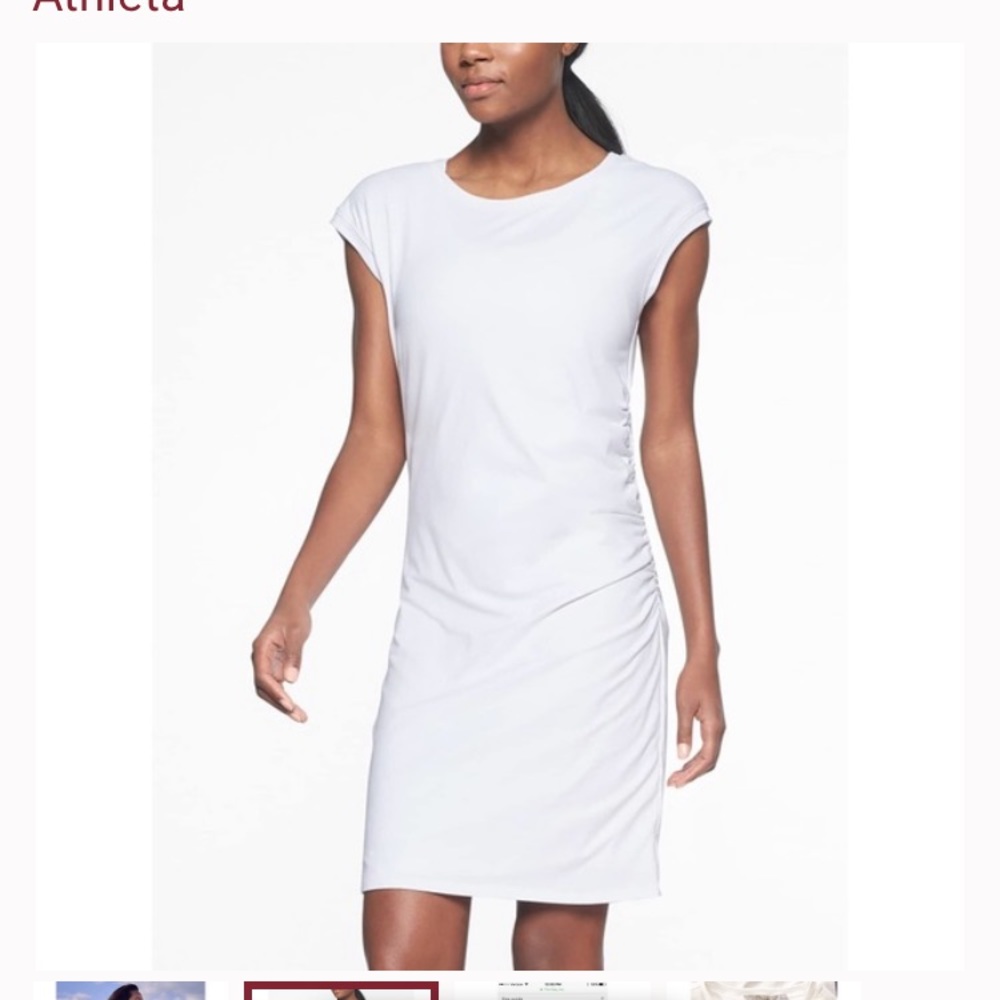 Athleta Carefree Tee Striped Ruched Dress